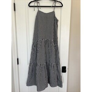 Kos Resort Midi Dress Black And White Checkered Size XS
